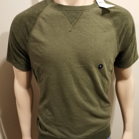 🆕Abercrombie & Fitch Olive SS Sweatshirt US XS - Picture 2 of 15